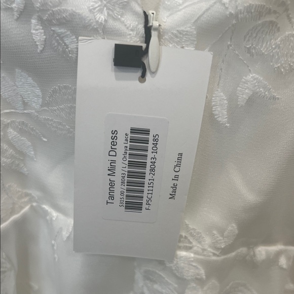 Park & Fifth White Tanner Mini Dress with Floral Accents, NWT, L - Picture 6 of 7